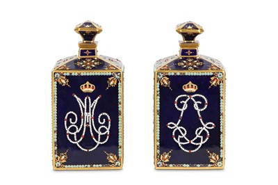 Lot 2 - A PAIR OF LATE 19TH CENTURY SEVRES STYLE...