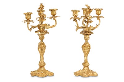 Lot 29 - A PAIR OF LATE 19TH CENTURY FRENCH GILT BRONZE...