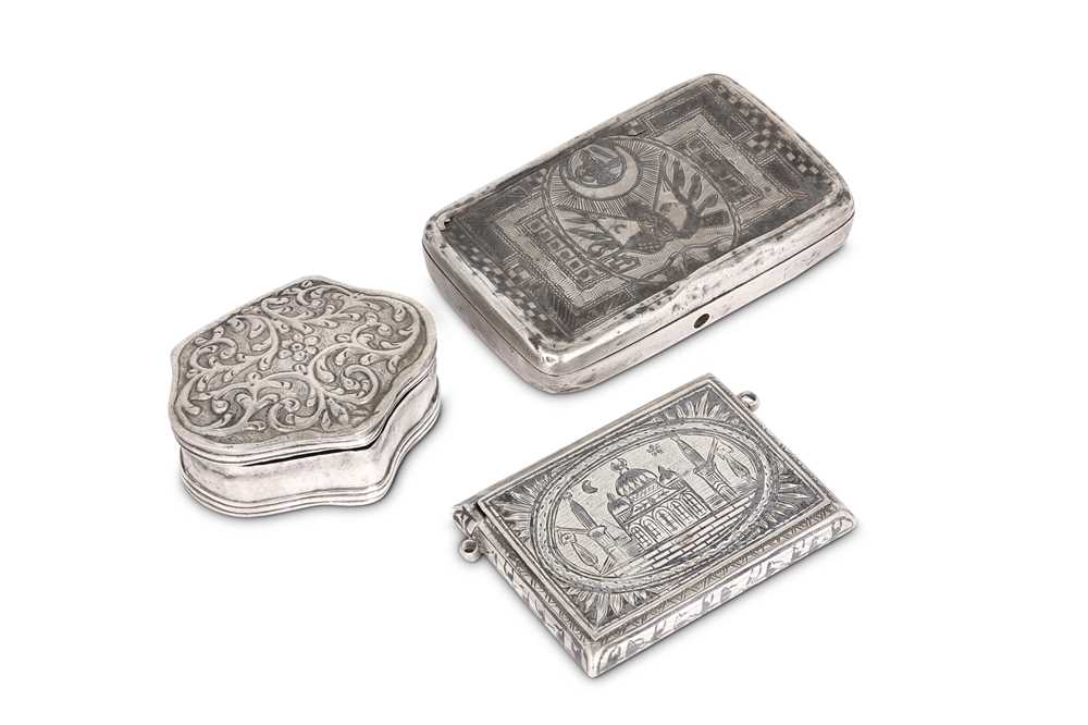 Lot 77 - THREE OTTOMAN TOILETRY AND SNUFF BOXES Ottoman...