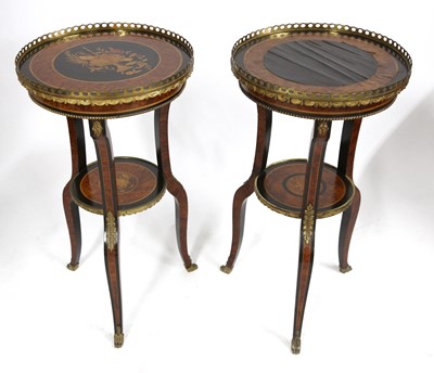 Lot 23 - A PAIR OF AMBOYNA, FRUITWOOD MARQUETRY,...