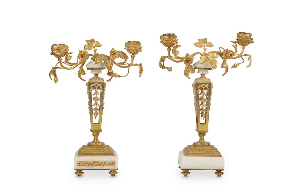 Lot 56 - A PAIR OF LATE 19TH CENTURY FRENCH GILT BRONZE,...