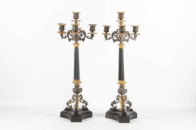 Lot 47 - A PAIR OF LATE 19TH CENTURY GILT AND PATINATED...