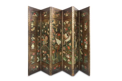 Lot 94 - A LARGE 19TH CENTURY SPANISH PAINTED AND...