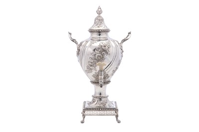 Lot 296 - A George III antique sterling silver tea urn,...