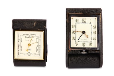 Lot 431 - A LeCOULTRE 8 DAYS ALARM CLOCK AND A...