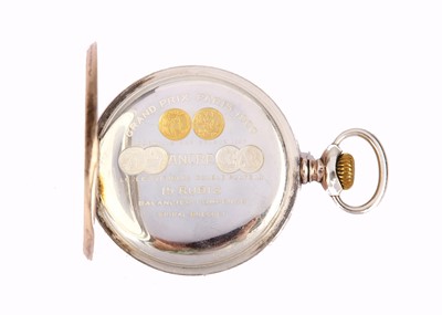 Lot 418 - ZENITH. A SILVER GRAND PRIX POCKET WATCH. ...