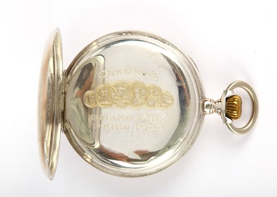 Lot 417 - OMEGA. A SILVER GRAND PRIX POCKET WATCH.  Date:...