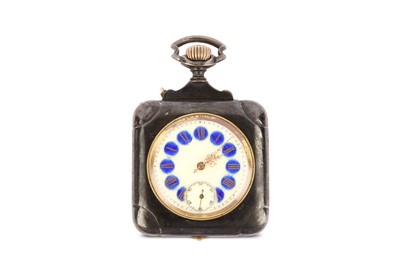 Lot 420 - GUNMETAL TRAVEL POCKET WATCH.  Date: Circa...