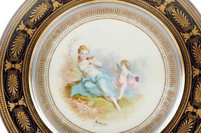 Lot 132 - A SEVRES-STYLE PORCELAIN CABINET PLATE,...