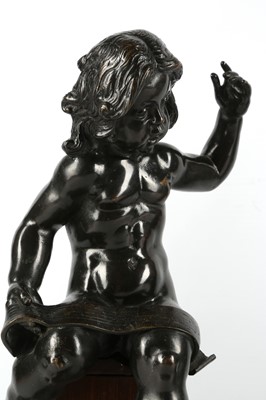 Lot 146 - A PAIR OF BRONZE PUTTI IN THE MANNER OF...