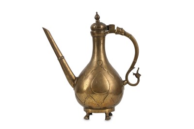 Lot 266 - AN INDIAN BRASS FOOTED EWER North India, 19th...