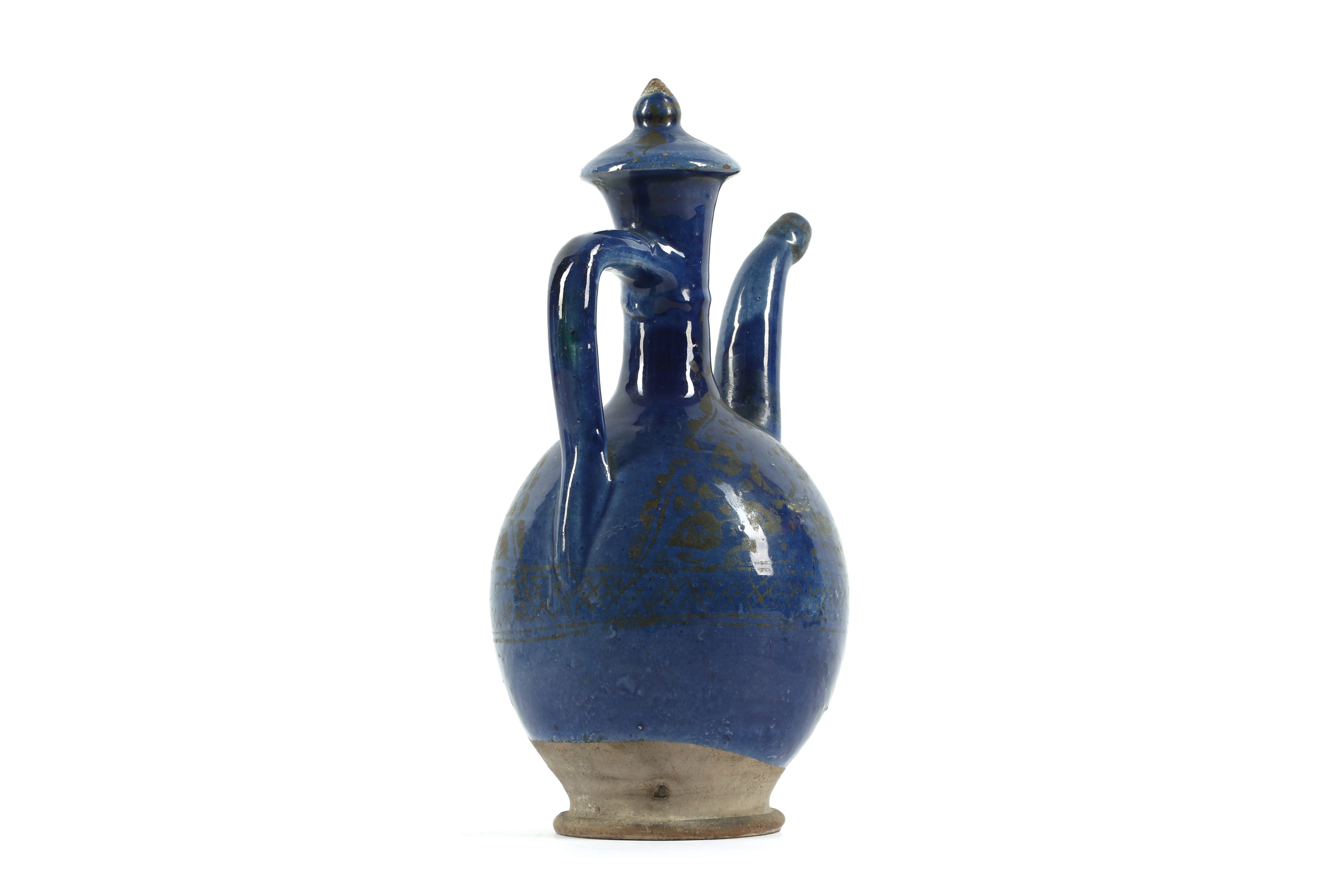 Lot 157 - A BLUE-GLAZED LUSTRE POTTERY WATER JUG Iran,