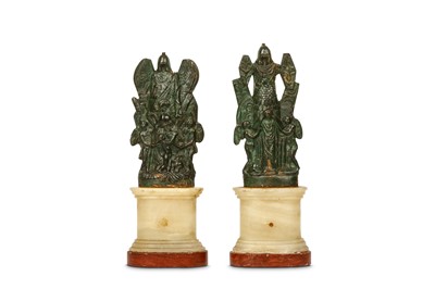 Lot 284 - A PAIR OF LATE 19TH CENTURY ITALIAN BRONZE AND...