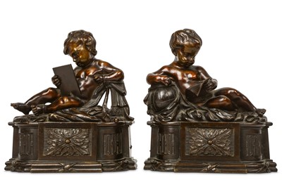 Lot 283 - A PAIR OF LATE 19TH CENTURY FRENCH BRONZE...