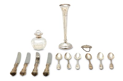 Lot 168 - A mixed group of antique silver items,...