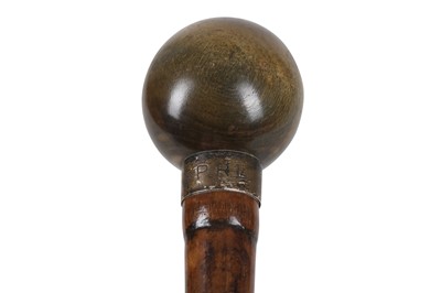 Lot 458 - A CANE WITH SPHERICAL RHINOCEROS HORN HANDLE. ...