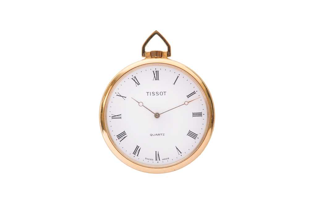 Lot 400 TISSOT. AN 18K GOLD POCKET WATCH. Maker