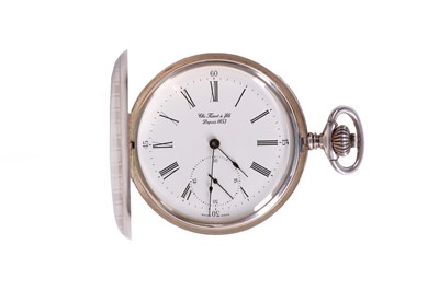 Lot 399 - TISSOT SILVER POCKET WATCH. Maker: Tissot....