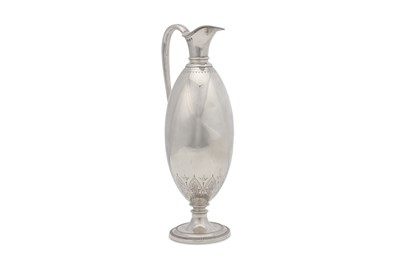 Lot 324 - A Victorian antique sterling silver claret jug,...