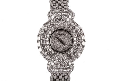 Lot 308 - CHOPARD. A FINE AND RARE 18K WHITE GOLD AND...