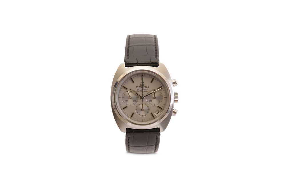 Lot 346 - ZENITH. A STAINLESS STEEL AUTOMATIC...