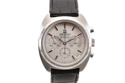 Lot 346 - ZENITH. A STAINLESS STEEL AUTOMATIC...