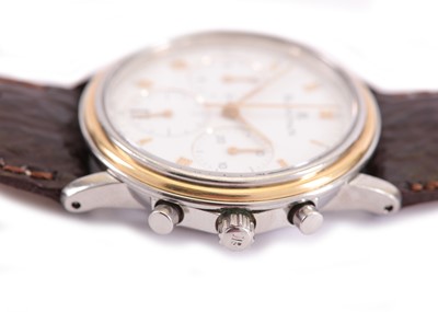 Lot 378 - BLANCPAIN. A GENTS TWO-TONE STAINLESS STEEL...