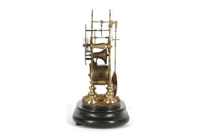 Lot 288 - A 19TH CENTURY BRASS FUSEE SKELETON CLOCK...