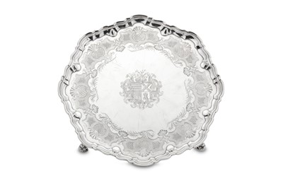 Lot 356 - A large George II antique sterling silver...