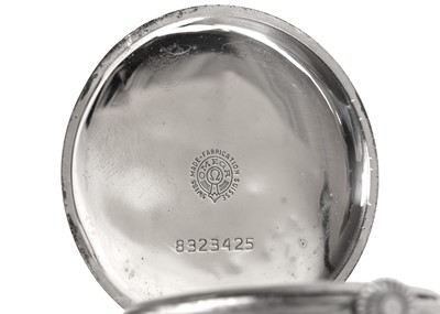 Lot 403 - OMEGA. A SILVER OPEN FACE POCKET WATCH. Case...