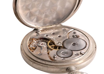 Lot 403 - OMEGA. A SILVER OPEN FACE POCKET WATCH. Case...