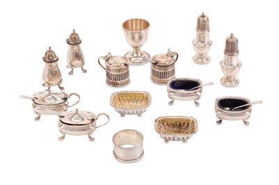 Lot 189 - A mixed group of sterling silver cruets...