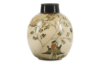Lot 192 - A MARTIN BROTHERS STONEWARE BIRD VASE BY...