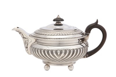 Lot 243 - A George III antique sterling silver teapot,...