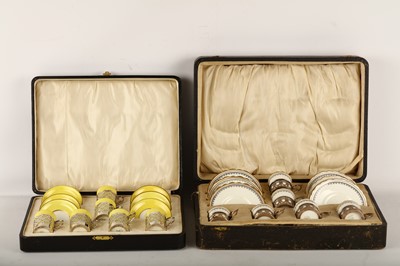 Lot 184 - TWO CASED SILVER-MOUNTED AYNSLEY PORCELAIN...