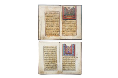 Lot 138 - TWO QUR'ANIC JUZ' Possibly Iran, late 19th...