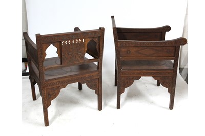 Lot 98 - TWO WOODEN CHAIRS Possibly Ottoman Syria or...