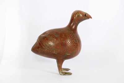 Lot 15 - * AN INCISED BRONZE FIGURE OF A PARTRIDGE...
