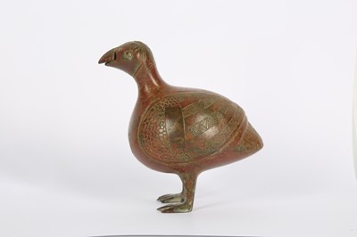 Lot 15 - * AN INCISED BRONZE FIGURE OF A PARTRIDGE...
