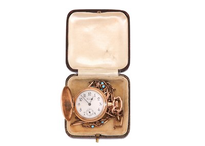 Lot 422 - CROWN WATCH CO. AN AMERICAN GOLD PLATED FULL...