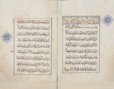 Lot 34 - A MAMLUK QUR'AN SECTION, JUZ' 28  Possibly...