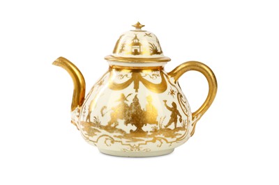 Lot 4 - A RARE MEISSEN HAUSMALER TEAPOT AND COVER,...