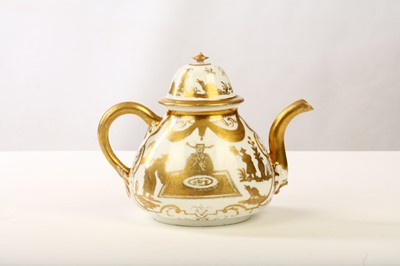 Lot 4 - A RARE MEISSEN HAUSMALER TEAPOT AND COVER,...