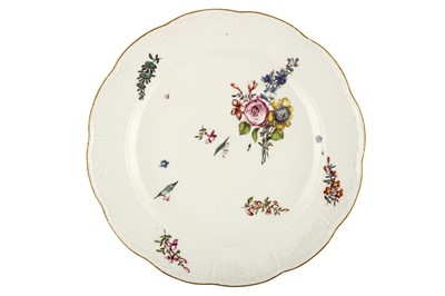 Lot 86 - A MEISSEN PLATE, circa 1745, painted with a...