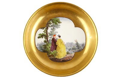 Lot 81 - A MEISSEN SAUCER, circa 1745, finely painted...