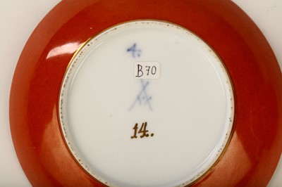 Lot 138 - A CONTINENTAL CORAL-RED GROUND PORCELAIN...