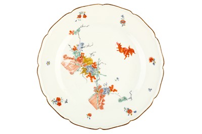 Lot 62 - A MEISSEN PLATE, circa 1735, painted in...