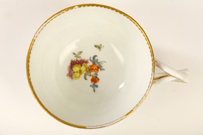 Lot 95 - A MEISSEN TEACUP AND SAUCER, circa 1760, both...