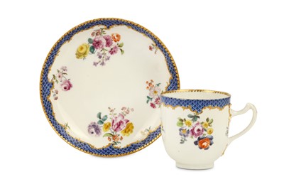 Lot 93 - A MEISSEN COFFEE CUP AND SAUCER, circa 1760,...