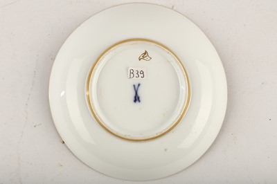 Lot 23 - A MEISSEN SAUCER, circa 1745, painted with...